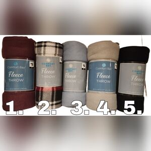 4 x Fleece Blanket Comfort Bay 50" x 60" Multiple colors. Pick 4! 19 Designs!